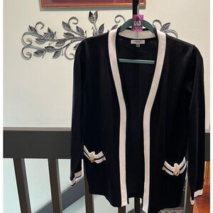 New Milano Black, White with Gold Accents on 2 Pockets  Sweater #MC013